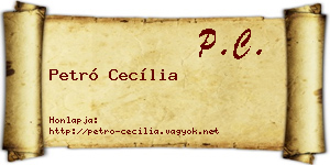 Petró Cecília névjegykártya